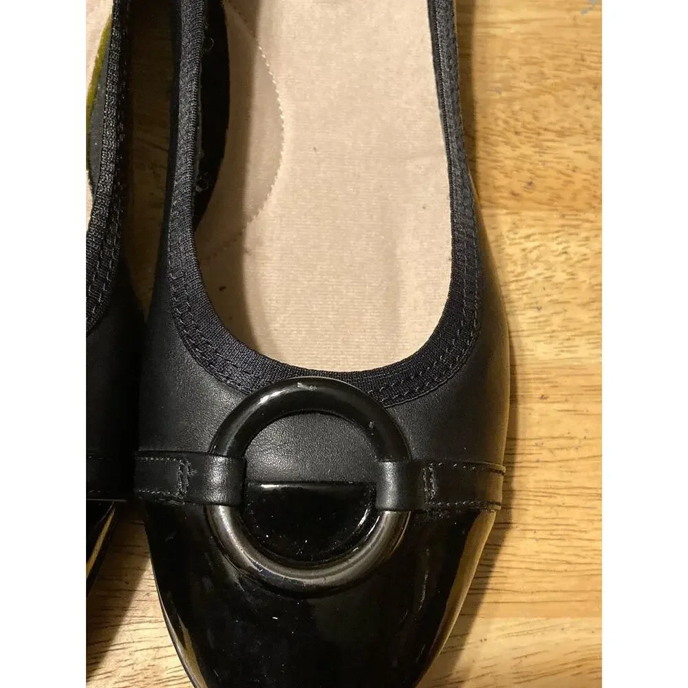 Clarks Gracelin Wind Ballet Flats Sz 9 M Black‎ Leather Womens